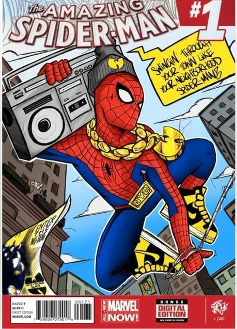 Marvel Hip Hop Covers, Art Bingo, 36 Chambers, Spiderman Man, Hip Hop Classics, Hip Hop Artwork, Wu Wear, Iconic Movie Posters, Superhero Team