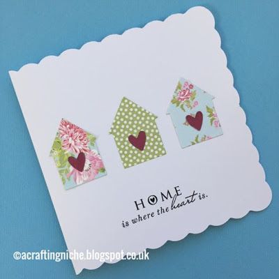 Handmade New Home Cards, House Card, New House Cards Handmade, Welcome Home Cards, Housewarming Card, Birthday Card Craft, New Home Cards, Papertrey Ink Cards, Fabric Cards