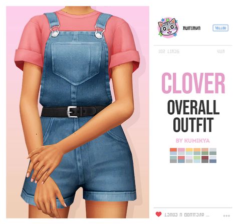 ☆*: .｡. kumikya .｡.:*☆ Sims 4 Cc Lazy Clothes, Cc Clothes, Pelo Sims, Sims 4 Mm Cc, Overall Outfit, Overalls Outfit, Sims 4 Mm, Sims Four, Sims4 Clothes