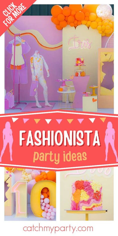 Don't miss this stylish fashion-themed party! The birthday cake is fantastic! See more party ideas and share yours at CatchMyParty.com Fashionista Birthday Party, Fashion Birthday Party, Fashion Birthday, Girls Birthday Party Themes, Birthday Party Activities, Birthday Party Decor, Girl Birthday Party, Party Activities, Girl Party