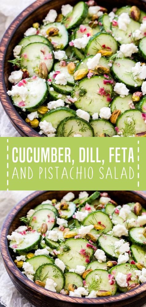 Easy Spring Recipes, Pistachio Salad, Cucumber Dill, Spring Recipe, Simple Vinaigrette, Salad Healthy, Salad Pasta, Refreshing Salad, Spring Salad