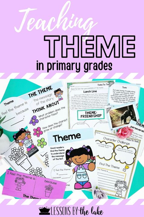 Teaching Theme 2nd Grade, Teaching Theme 3rd, Theme 2nd Grade, Theme Reading Activities, First Grade Themes, Theme Of A Story, Teaching Theme, Fun Reading Activities, Grade 1 Reading