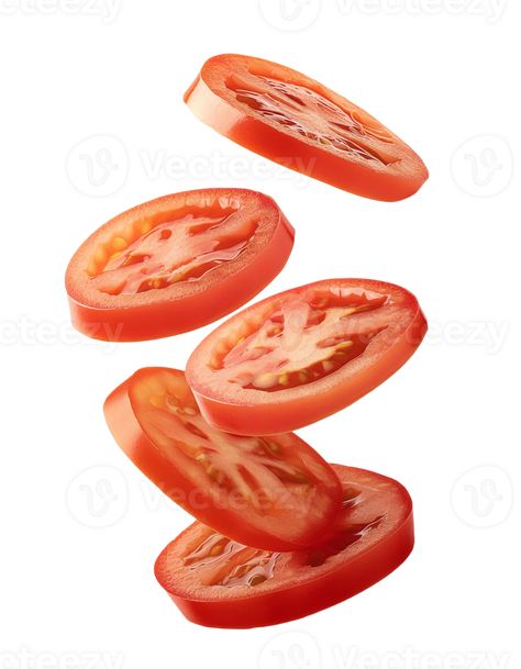 creative photo of fresh tomato slices floating on a transparent background Tomato Png, Burger Poster, Tomato Slice, Background Food, Ad Ideas, Tree Saw, Sliced Tomato, Cityscape Photos, Food Labels