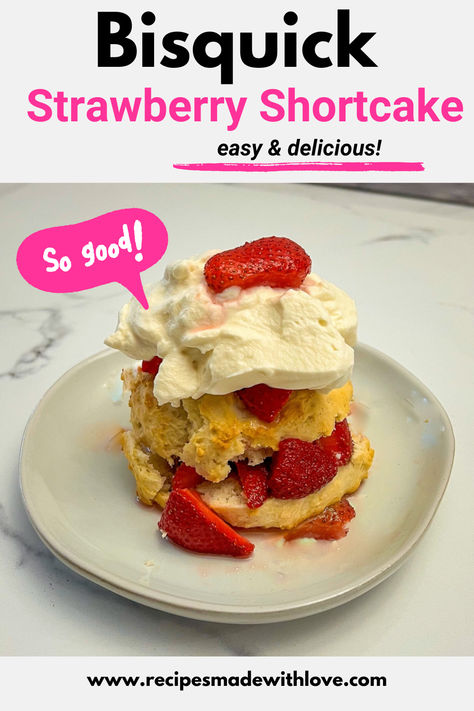 Looking for a quick and delicious summer dessert? Try this Easy Bisquick Strawberry Shortcake recipe! With juicy strawberries, fluffy shortcakes, and homemade whipped cream, it's the perfect treat for any occasion. Click to get the full recipe and discover variations and tips to make it your own. #StrawberryShortcake #SummerDesserts #QuickRecipes #Bisquick #EasyBaking Shortcake Bisquick Recipe, Strawberry Bisquick Recipes, Bisquick Shortcake Recipe, Bisquick Strawberry Shortcake, Bisquick Recipe, Homemade Strawberry Shortcake, Strawberry Shortcake Recipe, Strawberry Whipped Cream, Strawberry Shortcake Recipes