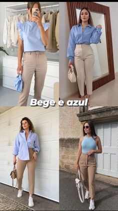 Khakis Outfit, New Look Fashion, Look Office, Color Combinations For Clothes, Classic Style Outfits, Beige Outfit, Outfit Mujer, Woman Suit Fashion, Classy Work Outfits