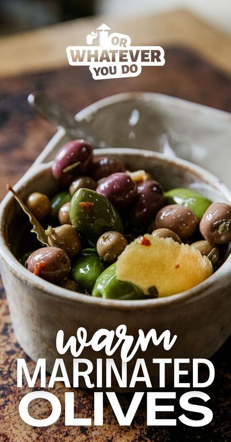 Warm Marinated Olives Citrus Olives, Warm Marinated Olives, French Appetizers, Mediterranean Dining, Fresh Olives, Most Popular Desserts, Marinated Olives, Olive Recipes, Italian Appetizers