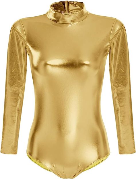 Dance Wear Ballet, Long Sleeve Leotard, Mock Neck Bodysuit, Leotards Ballet, Bodysuit Top, Gymnastics Leotards, Casual Party, Dance Wear, Leotards