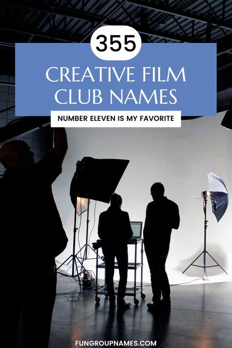 Explore 355+ film club names! Find unique, genre-specific, and fun suggestions to perfectly match your club's theme and audience. Photography Studio Names, Quirky Photography, Creative Photography Studio, Film Club, Group Names, Perspective Photography, Life Group, Conceptual Photography, Unique Photography