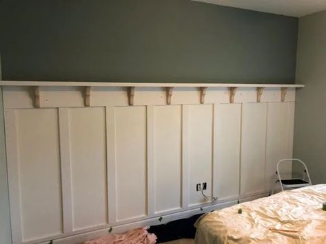 Osborne Wood Products Blog-Osborne Brackets Support a Wall-Long Master Bedroom Shelf Board And Baton Wall With Shelf, Waynes Coating With Shelf, Shelf Above Board And Batten Wall, Board And Batten With Shelf Bedroom, Shelf Wainscoting, Board And Batten Wall Bedroom With Shelf, Batton Board Bedroom With Shelf, Wainscoting With Shelf, Board And Batten With Shelf