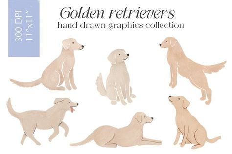 Golden retriever illustration, Labrador retriever clipart, dog clipart Dog Illustration Labrador, Hygge Illustration, Retriever Illustration, Golden Retriever Illustration, Dog Marketing, Dog Clip Art, Puppy Art, Dog Clipart, Digital Goods