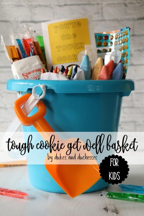 tough cookie get well basket and the best way to handle illnesses and injuries #ad Get Well Basket, Get Well Soon Basket, Cookie Gift Tag, Kids Care Package, Get Well Baskets, Diy Projects For Adults, Cookie Gift, Tough Cookie, Creative Diy Gifts