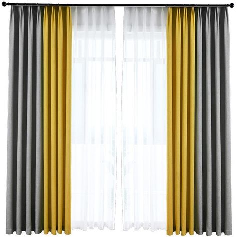 Bedroom Grey Blue, Pink And Grey Curtains, Yellow And Grey Curtains, Grey Curtains Bedroom, Pink Blackout Curtains, Grey Blackout Curtains, Dorm Stuff, Blackout Curtains Bedroom, Cheap Curtains