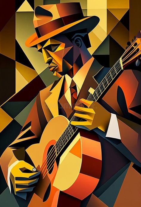 playing guitar Person Playing Guitar, Playing A Guitar, Cubist Paintings, 4k Wallpaper Iphone, Cubist Art, Art Magazine, 3d Warehouse, Print Packaging, Magazine Art