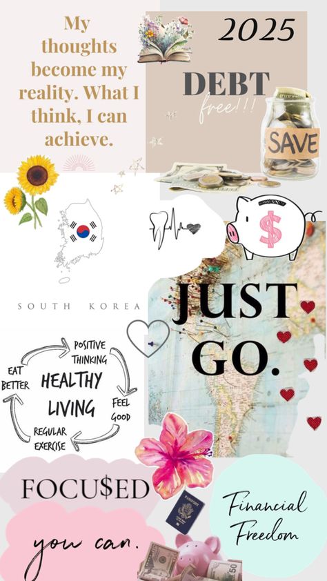 Creative Vision Boards, Free Vision Board, Vision Boards, Mix Media, Regular Exercise, School Stuff, Financial Freedom, Positive Thinking, Stuff To Do