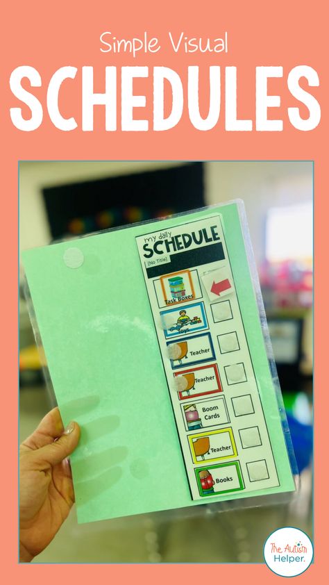 Portable Visual Schedules Special Education, Visual Schedules Special Education, Inclusive Teaching, Aba Materials, Social Skills Curriculum, Schedule Ideas, Student Folders, Classroom Schedule, Life Skills Classroom