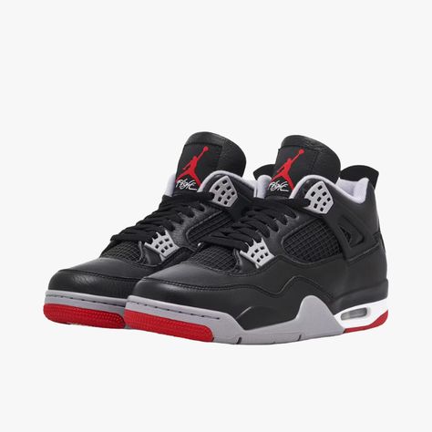 The Air Jordan 4 OG Bred Reimagined seamlessly blends classic aesthetics with modern comfort, making it a standout choice for sneaker enthusiasts. The black leather upper, accented with vibrant red details, creates an iconic design that ensures both support and durability. Signature Air cushioning and a supportive midsole enhance impact protection and stability, making the Air Jordan 4 OG Bred Reimagined a must-have for those seeking style and performance in their footwear collection. Elevate yo Jordan 4 Bred Reimagined, Bred Jordan 4, Air Jordan 4 Bred, Jordan 4 Retro Bred, Jordan Bred, Bred 4, Jordan 4 Red, Jordan 4 Bred, Air Jordan Retro 4