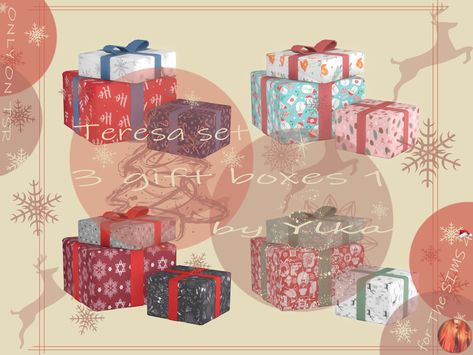 The Sims Resource - [SJB] Teresa set 3 gift boxes 1 by Ylka Sims 4 Clutter, Big Candles, Merry Christmas Gifts, Sims 4 Game, Christmas Gift Box, Sims 4 Cc, The Sims Resource, Sims Resource, Sims 3