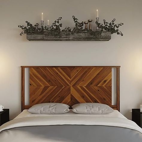 Amazon.com - Bme Vivian Queen Headboard ONLY, Rustic & Scandinavian Style with Solid Acacia Wood, Easy Assembly, Rustic Golden Brown Rustic Headboards, Elegant Headboard, Modern Headboard, Rustic Headboard, King Size Headboard, Wooden Headboard, Queen Bed Frame, Queen Headboard, Wood Rustic