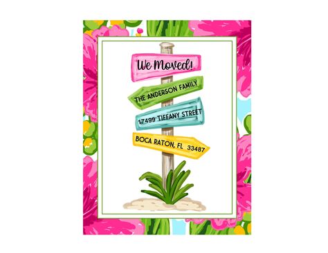 Moving Cards, Change of Address Announcements, New Home Cards, Set of 10 New Address Cards, Change Of Address Cards, Moving Cards, New Home Cards, Moving Announcements, Green Envelopes, Address Card, New Address, Street Sign