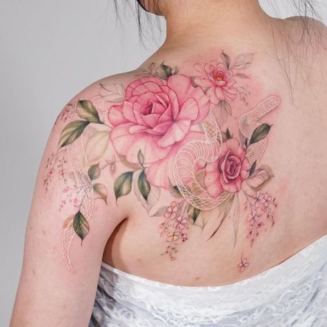 Pink Peony Tattoo, Colorful Flower Tattoo, Peony Flower Tattoos, Flower Tattoo Ideas, Flower Tattoo Meanings, Ankle Tattoos For Women, Tattoo Meanings, Beautiful Flower Tattoos, Flower Tattoo Shoulder