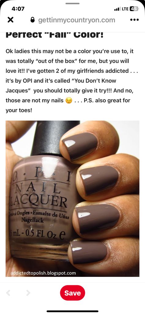 Fall Toe Nails, Opi Gel Nails, Toe Nail Color, Shellac Nails, Gel Polish Colors, Fall Nail Colors, Dip Powder Nails, Brown Nails, Opi Nails