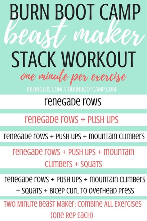 Burn Boot Camp Beast Maker Stack Workout One Week Workout, Burn Boot Camp, Pyramid Workout, Food Work, Weekly Workout Plans, Outdoor Workout, Boot Camp Workout, Circuit Workout, Weekly Workout