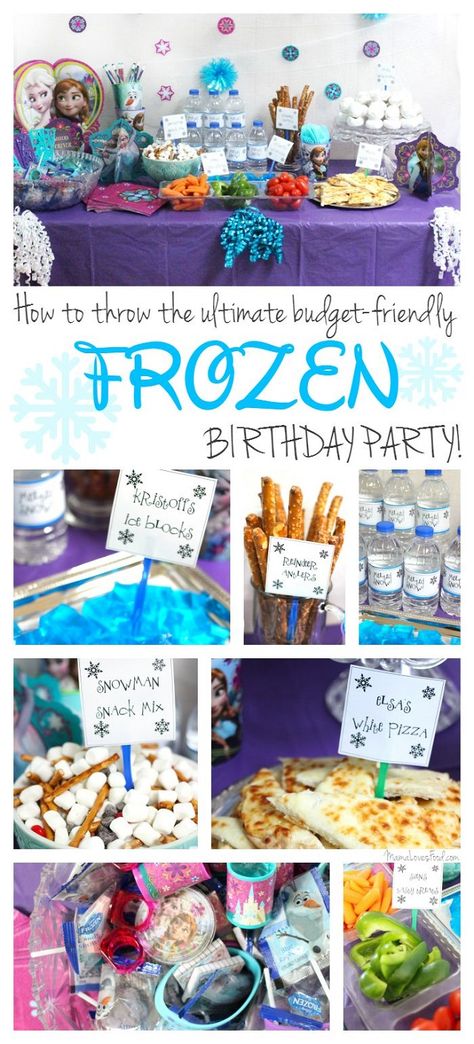 Frozen Birthday Party Food, Frozen Party Food, Frozen Birthday Party Ideas, Frozen Birthday Party Decorations, Elsa Birthday Party, Frozen Bday Party, Disney Frozen Birthday Party, Disney Frozen Birthday, Frozen Themed Birthday Party