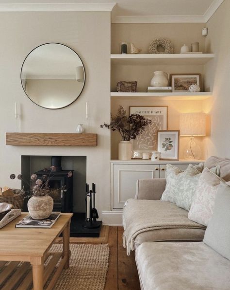 Alcove Ideas Living Room, Cottage Lounge, Log Burner Living Room, Lounge Room Styling, Snug Room, Bungalow Exterior, Cosy Bedroom, Cosy Living, Lounge Ideas