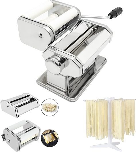 Personally, I love making pasta at home because they are sensationally good and easy to make with some eggs and flour. I recommend this low budget version because you don't need anything more in the kitchen or maybe some attachements if you want more choices of pasta 😃. Absolutely love it! Ravioli Maker, Pasta Drying Rack, Pasta Maker Machine, Noodle Machine, Noodle Maker, Making Pasta, Pasta Maker, Perfect Pasta, Homemade Pasta