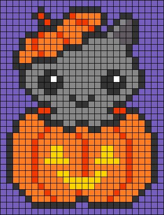 Pines Aesthetic, Beads Template, Halloween Perler, Bead Templates, Modele Pixel Art, Beadwork Ideas, Pumpkin Spooky, Easy Pixel Art, Halloween Cross Stitch Patterns