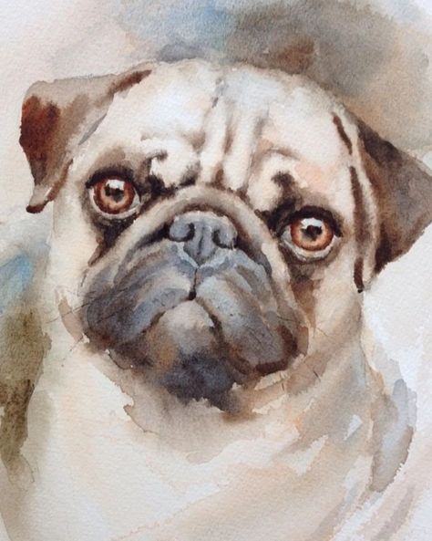 Step into Acrylic Art: 15 Simple Paintings for New Artists: Only $90 Each Pug Art, Canvas Art Projects, A Pug, Watercolor Cat, Cute Pugs, Watercolor Dog, Pug Love, Arte Animal, Mini Canvas Art