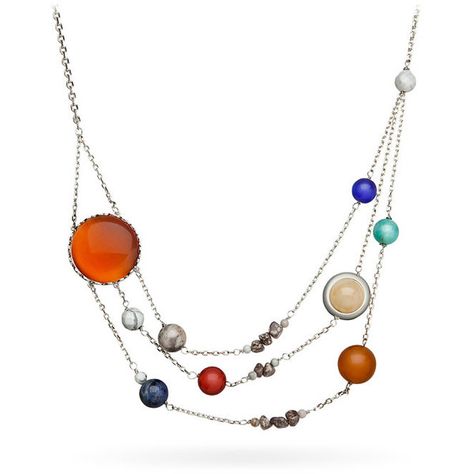 Solar Orbit Necklace (52 AUD) ❤ liked on Polyvore featuring jewelry, necklaces, galaxy necklace, planet necklace, galaxy jewelry, star jewelry and star necklace All The Planets, Solar System Necklace, Jewelry Facts, Small Led Lights, Planet Necklace, Think Geek, The Planets, Necklace Craft, White Turquoise