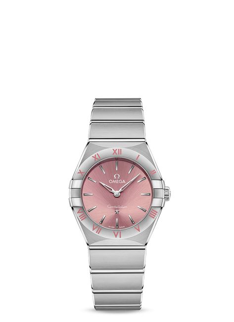 Constellation Quartz 28 mm - 131.10.28.60.11.001 | OMEGA® Omega Constellation Ladies, Omega Watch Women, Watch Moon, Female Watch, Red Leather Bracelet, Omega Constellation, Nato Strap, Watch Women, Ladies Watch