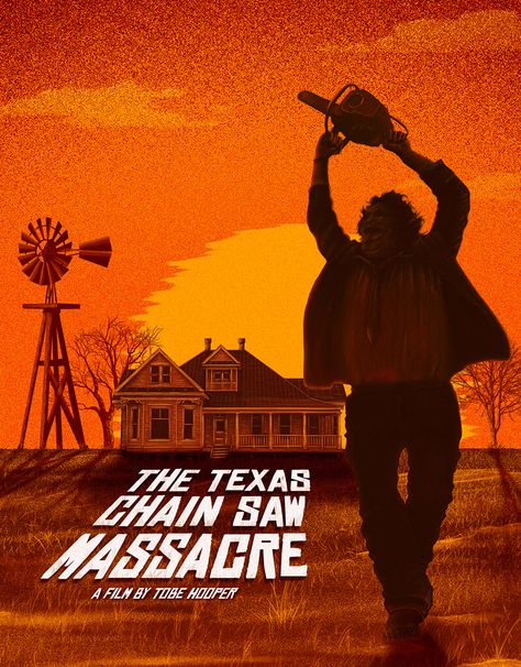 The Texas Chainsaw Massacre, Orange Texas Chainsaw, Slasher Movies, Horror Movie Icons, Horror Artwork, Best Horror Movies, Retro Horror, Horror Posters, Chain Saw, Horror Movie Art