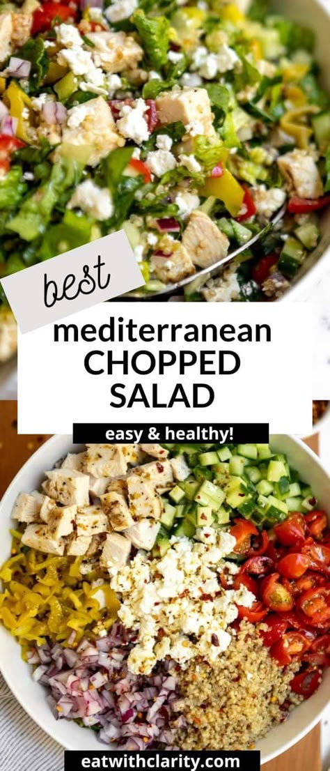 Pesto Salad Recipes Healthy, Simple Lunch Salads Healthy, Vegetarian Chef Salad, Best Protein Salad Recipes, Mediterranean High Protein, Meatless Salads Protein, Healthy Meal Prep Salads Work Lunches, Simple Lunch Salads, Easy Mediterranean Diet Lunch Ideas