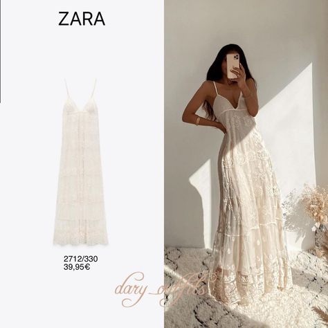 Dary Outfits on Instagram: “☁️☁️☁️ Anzeige/Ad . . . . . . . . #zara #zarastyle #zaraoutfit #zaraaddict #zaraaddiction #zaraaddicted #zarawoman #zaralovers…” Summer Fancy Outfits, Enfp Outfits, Boho Casual Wedding Dress, Casual Elopement Outfit, Boho Formal Dress, Feminine Closet, Winter Fashion Outfits Casual, Dress Zara, Zara Dress