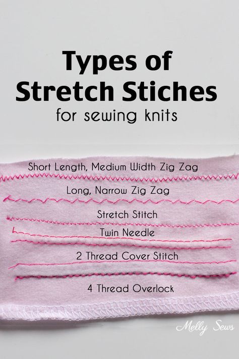 Types of stitches for sewing knit fabrics. How to sew knit fabrics without a Serger machine. Learn how to make the best knit fabric projects with these amazing tutorials. Every tip, you needed on how to sew with knit fabrics finally in one place. Sewing Knits, Fat Quarter Projects, Beginner Sewing, Beginner Sewing Projects Easy, Leftover Fabric, Sewing Projects For Beginners, Sewing Skills, Love Sewing, Sewing Tips