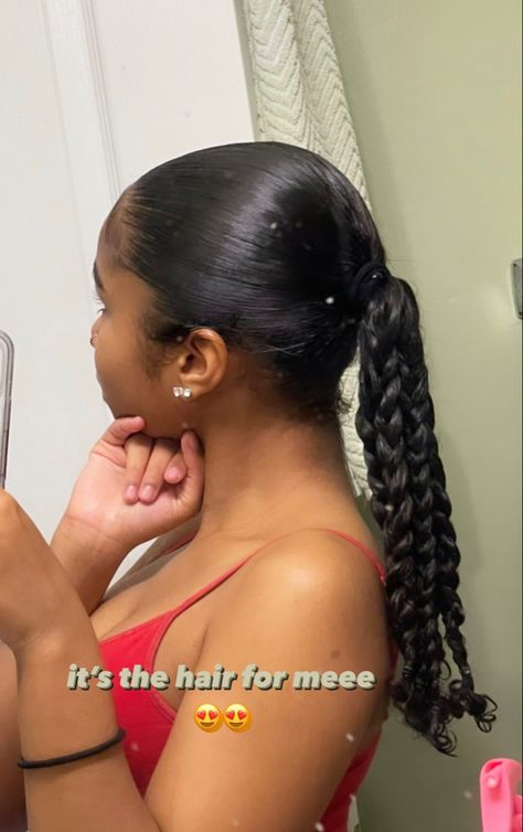 Two Braids With Ponytail Natural Hair, Low Pony Hairstyles Black Women Natural, Cute Bun Hairstyles With Braid, Protective Hairstyles Curly Hair, Track Hairstyles, Mixed Curly Hair, Quick Natural Hair Styles, Protective Hairstyles Braids, Hairdos For Curly Hair