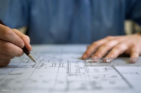 Stock Photo : Young male architect working on plans, close-up Male Architect, Precast Concrete Panels, Round The World Trip, Architect Drawing, Steel Detail, Header Image, Free Stock Photos Image, Steel Design, Still Image