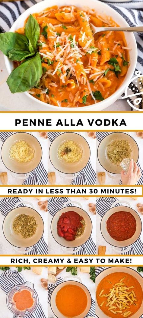 Tomato Vodka Cream Sauce, Pasta Dinner Vegetarian, Pasta Vodka Recipes, Alla Vodka Pasta Recipes, Vodka Penne Pasta Recipe, Ala Vodka Sauce Recipes, Vodka Cream Sauce Pasta, Creamy Vodka Sauce Recipe, Alla Vodka Sauce Recipe