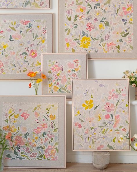 One of the beauties of the new collection, A Melody, is that there are several groupings that go together perfectly! If you've been looking for just the right pieces for your gallery wall, be sure to see these paintings on @liza.pruitt today! . . . . #michelleboydstudio #impressionism #flowerpainting #flowerart #floralart #darlingmovement #ihavethisthingwithflowers #smpliving #dsfloral #inspiredbyflowers #floralinspiration #abmlifeiscolorful #dscolor #rawcanvas #rawcanvaspainting Vintage Floral Art Gallery Wall, Pink Flower Wall Art, Flower Market Matisse, Matisse Flower Market Prints, Impressionism, Floral Art, Flower Painting, Flower Art, Gallery Wall