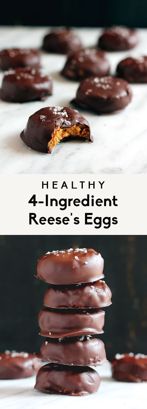 Reese Eggs, Peanut Butter Eggs, Healthy Easter, Ambitious Kitchen, Gluten Free Egg Free, Kid Desserts, Low Carb Gluten Free, 4 Ingredient, No Bake Treats