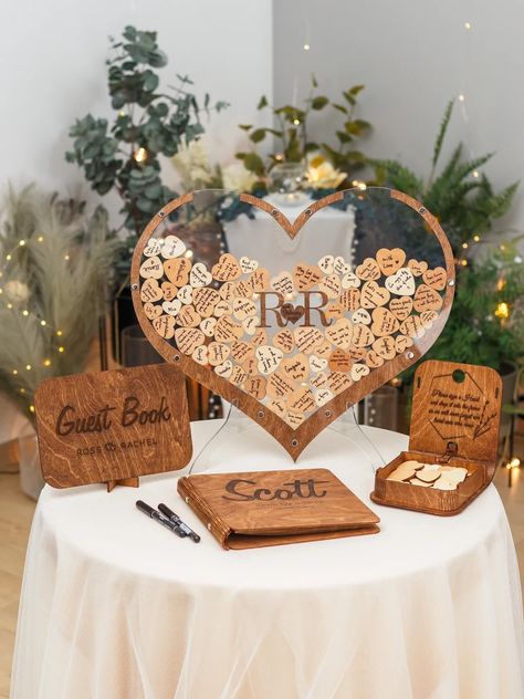 Wooden Guest Book, Custom Guest Book, Wooden Wedding Signs, Personalized Wedding Guest Book, Heart Shaped Frame, Wedding Guest Books, Wedding Guest Book Alternative, Personalized Wedding Sign, Guest Book Alternative