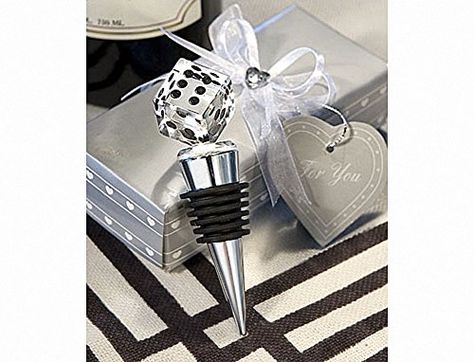 Crystal Dice Wine Bottle Stopper  Gift Boxed -- Click image to review more details. Casino Party Favors, Vegas Themed Party, Wine Stopper Wedding Favors, Vegas Wedding Favors, Bunco Gifts, Vegas Themed Wedding, Casino Themed Party, Las Vegas Theme, Crystal Dice