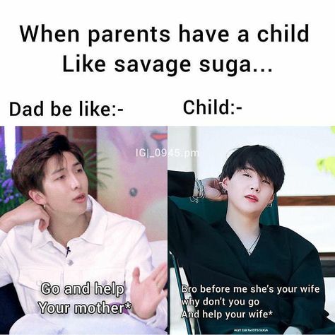 Suga Savage, Bts Chibi Ot7, Savage Pics, Savage Meme, Short Meaningful Quotes, Army Jokes, Bts History, Meme Page, To My Dad