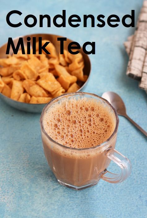 Condensed Milk Tea / Teh Tarik is a simple and easy method of preparing tea. Teh Tarik is a popular tea in Malaysia and Singapore. ‘Teh’ means Tea and Tarik means pulled. Simply boil water and add in tea leaves. Let them infuse for 3 minutes. Then add the Condensed milk as per your taste...Read More Tea With Condensed Milk, Teh Tarik, Milk Tea Recipes, Singapore Food, How To Make Tea, Condensed Milk, Tea Recipes, Tea Leaves, Milk Tea