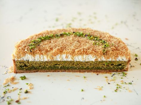 Knafeh Tart | Cake Lab Pistachio Tiramisu Recipe, Cream Cheese Mousse, Ramadan Sweets, Cheese Mousse, Tart Cake, Pistachio Butter, Cream Cheese Pie, Pistachio Cream, Tiramisu Recipe