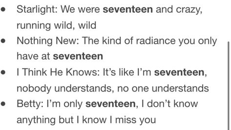 #17 #taylorswift #swiftie 17 Lyrics, Wild Nothing, Writing Lyrics, No One Understands, 17th Birthday, Taylor Swift Lyrics, I Miss You, Seventeen, Taylor Swift