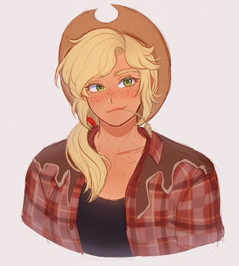 🍓🐝🦊 | Kitsu | A🍎P🧡P🌾L🥞E🌽J🌻A🍂C🥧K Who should I draw next? 💓✨ Applejack human ver!! She gets really tan working on the farm and a lot of new freckles show… | Instagram Applejack Human Fan Art, Applejack Fanart, Human Applejack, Applejack Human, Fantasy Ocs, Applejack Mlp, My Little Pony Applejack, Apple Jack, Character Board