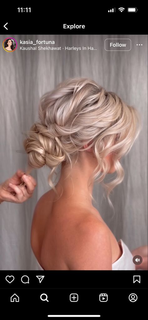 Wedding Hair Styles For Strapless Dress, Wedding Hair For A Strapless Dress, Updos For Junior Bridesmaids, Bridesmaid Hairstyles Formal, Ponytail Updo Wedding Bridesmaid Medium Length, Wedding Updos Medium Hair, Hair To Go With One Shoulder Dress, Bridal Updo With Face Framing Pieces, Bridal Hairstyles Medium Hair